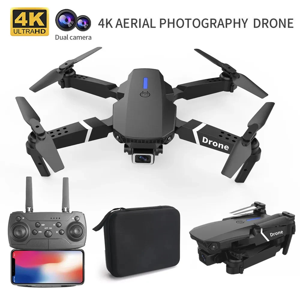 Drón de juguete 4k gran angular, camara 1080P.